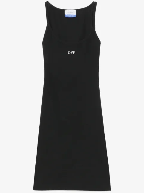 Off-White Off-embroidered ribbed minidress