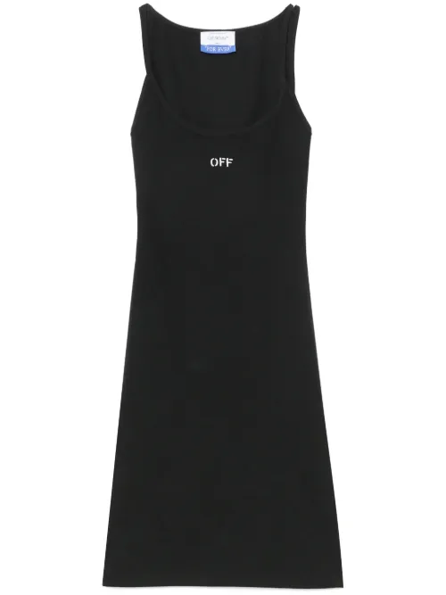 Robe nervurée à logo brodé - Off-White - Modalova