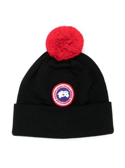 Canada Goose Kids bonnet en laine à patch logo
