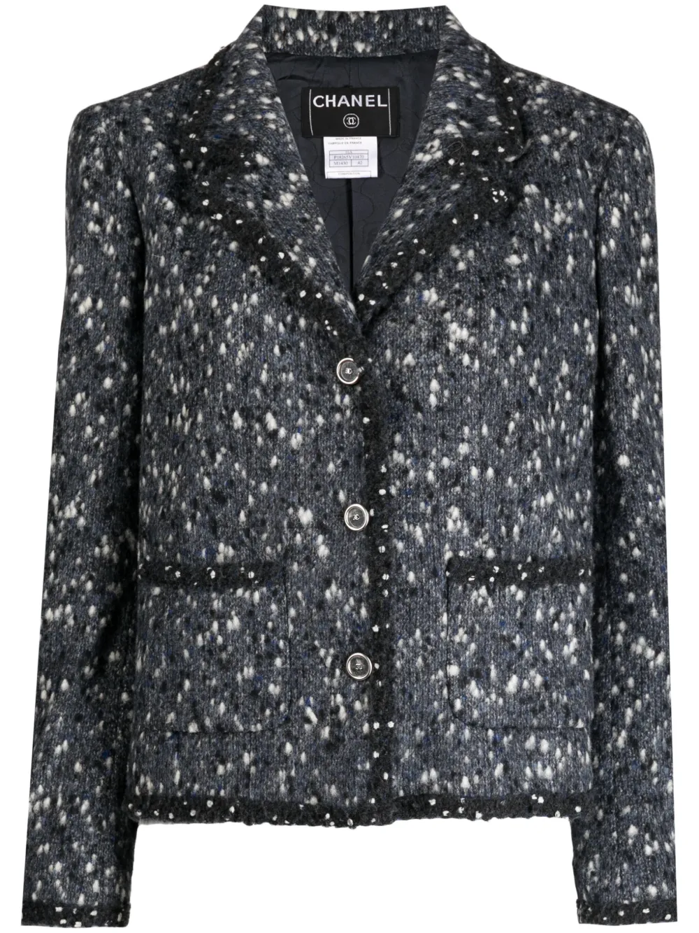 Pre-owned Chanel 1990s Logo-buttons Jacket In Blue