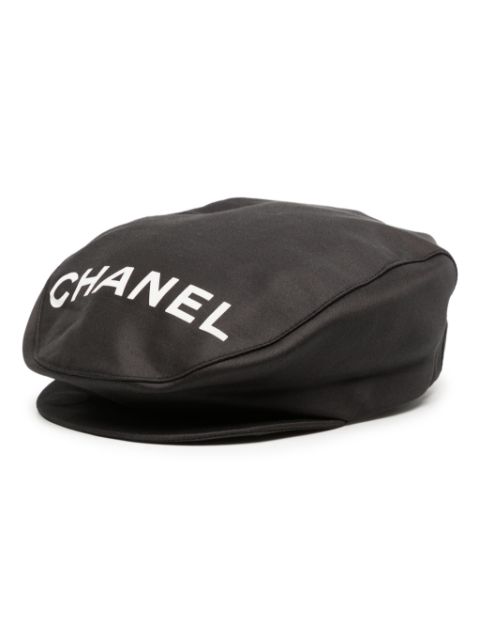 CHANEL 1990-2000s logo-print newsboy cap Women