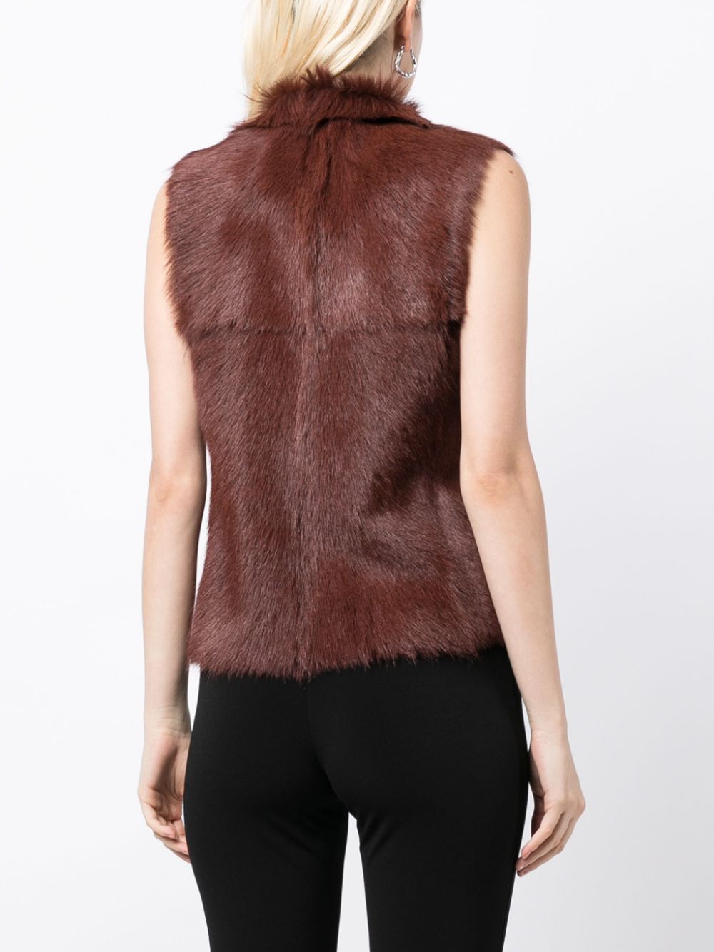 Pre-owned Hermes  Sleeveless Fur Jacket In Brown