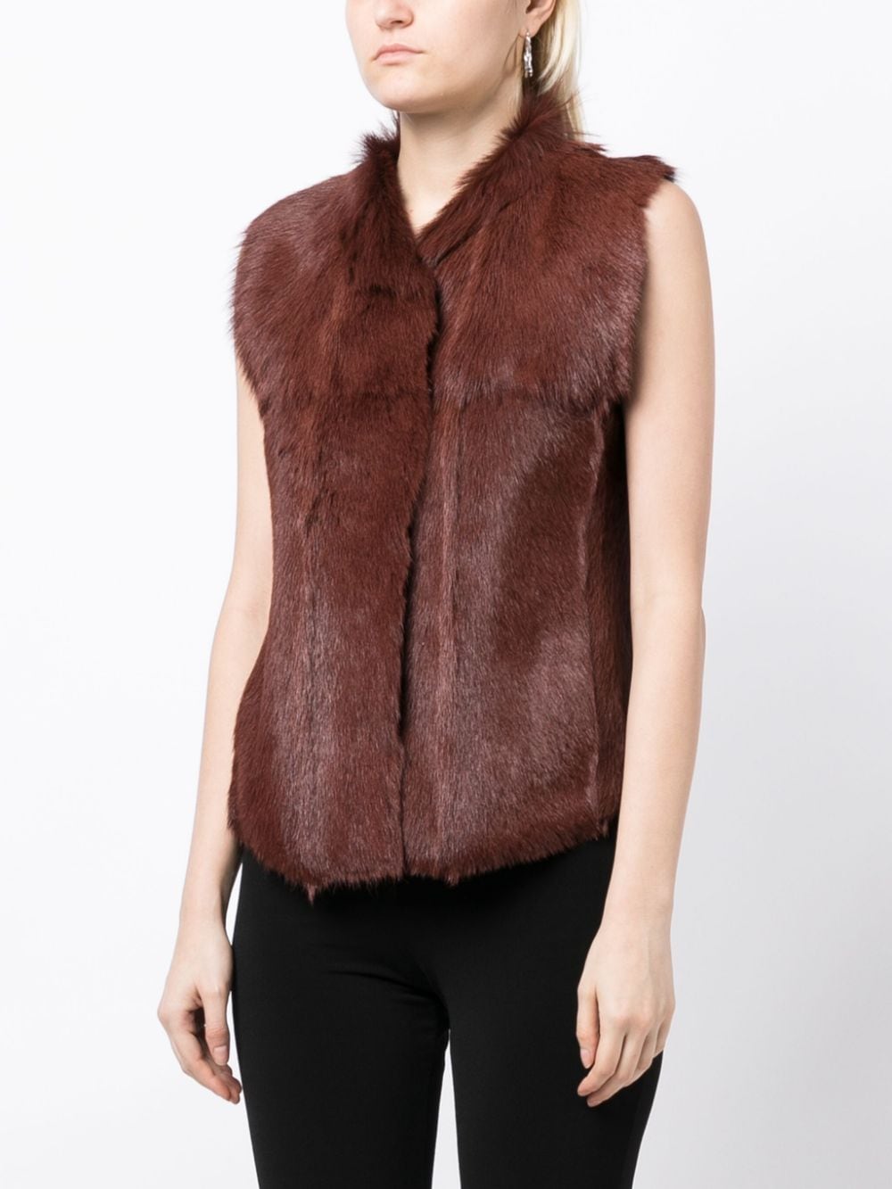 Pre-owned Hermes  Sleeveless Fur Jacket In Brown