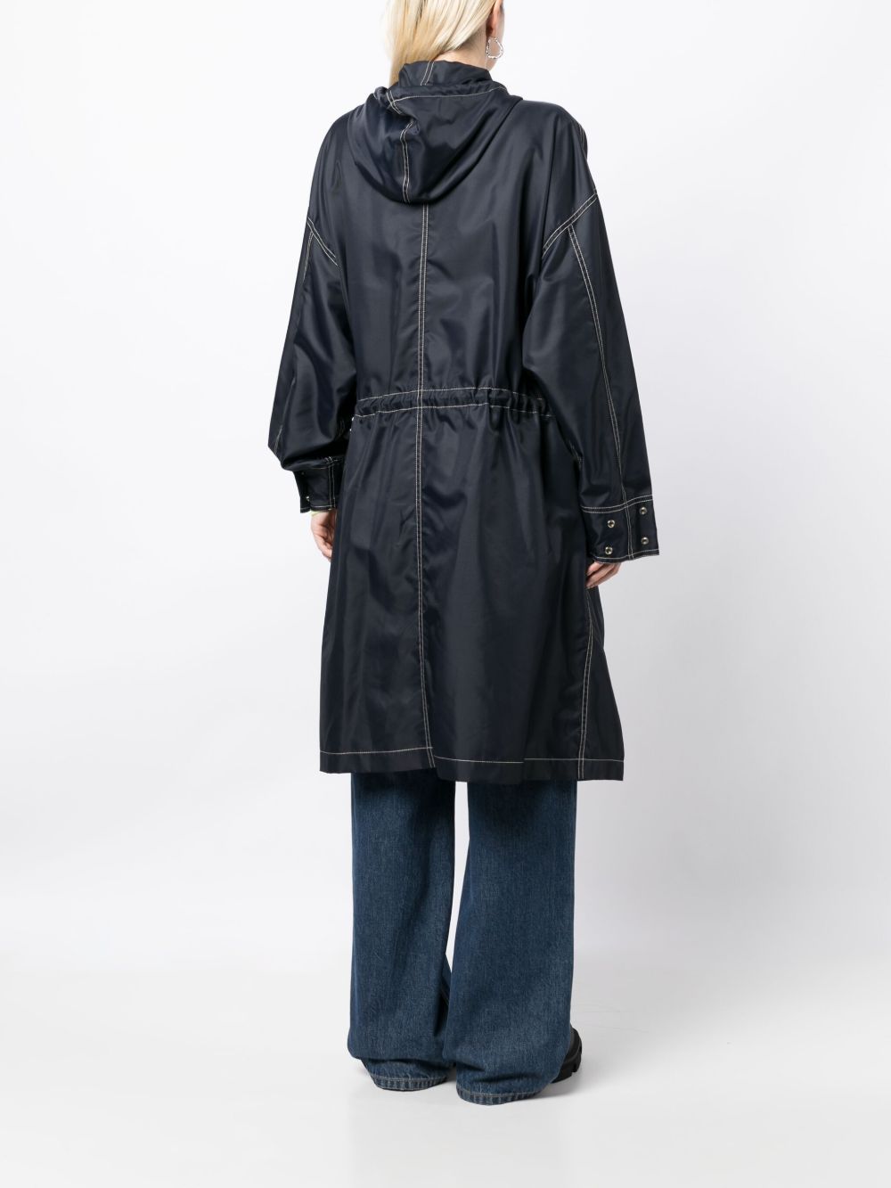 CHANEL 2000s embossed-buttons hooded raincoat Women