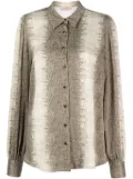 TWINSET lizard skin effect butotn-up shirt - Neutrals