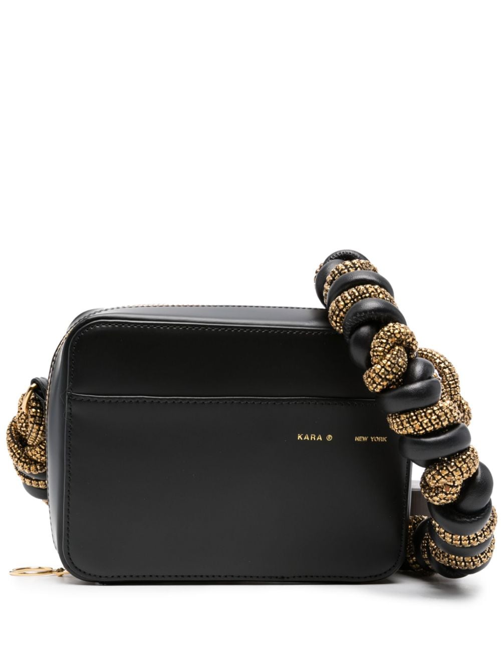 Image 1 of Kara crystal-embellished leather crossbody bag