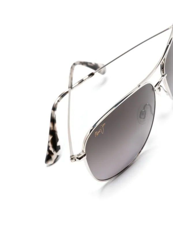 Maui Jim Cliff House パイロットフレーム サングラス | シルバー 