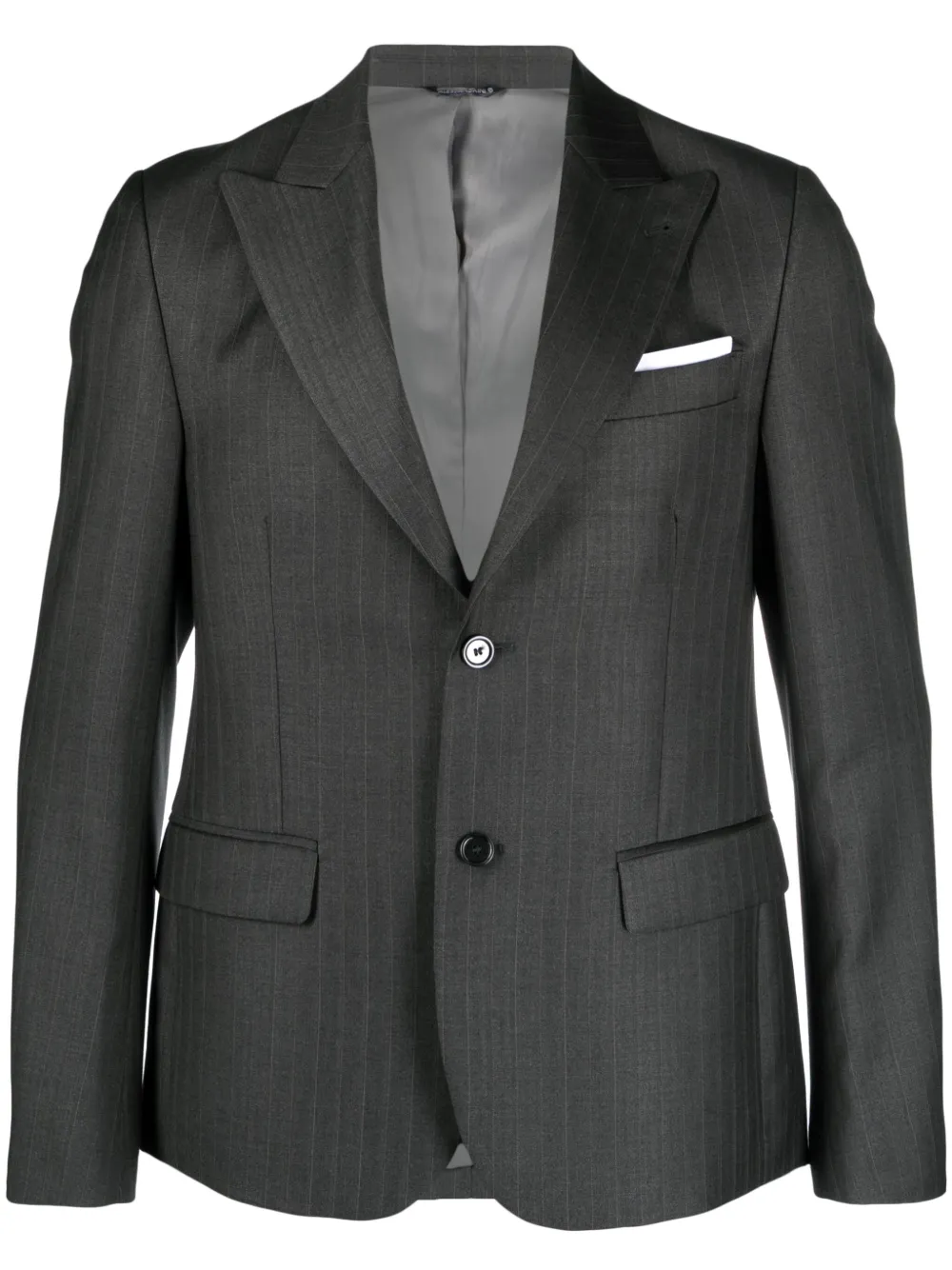 Daniele Alessandrini Striped Single-breasted Blazer In Grey