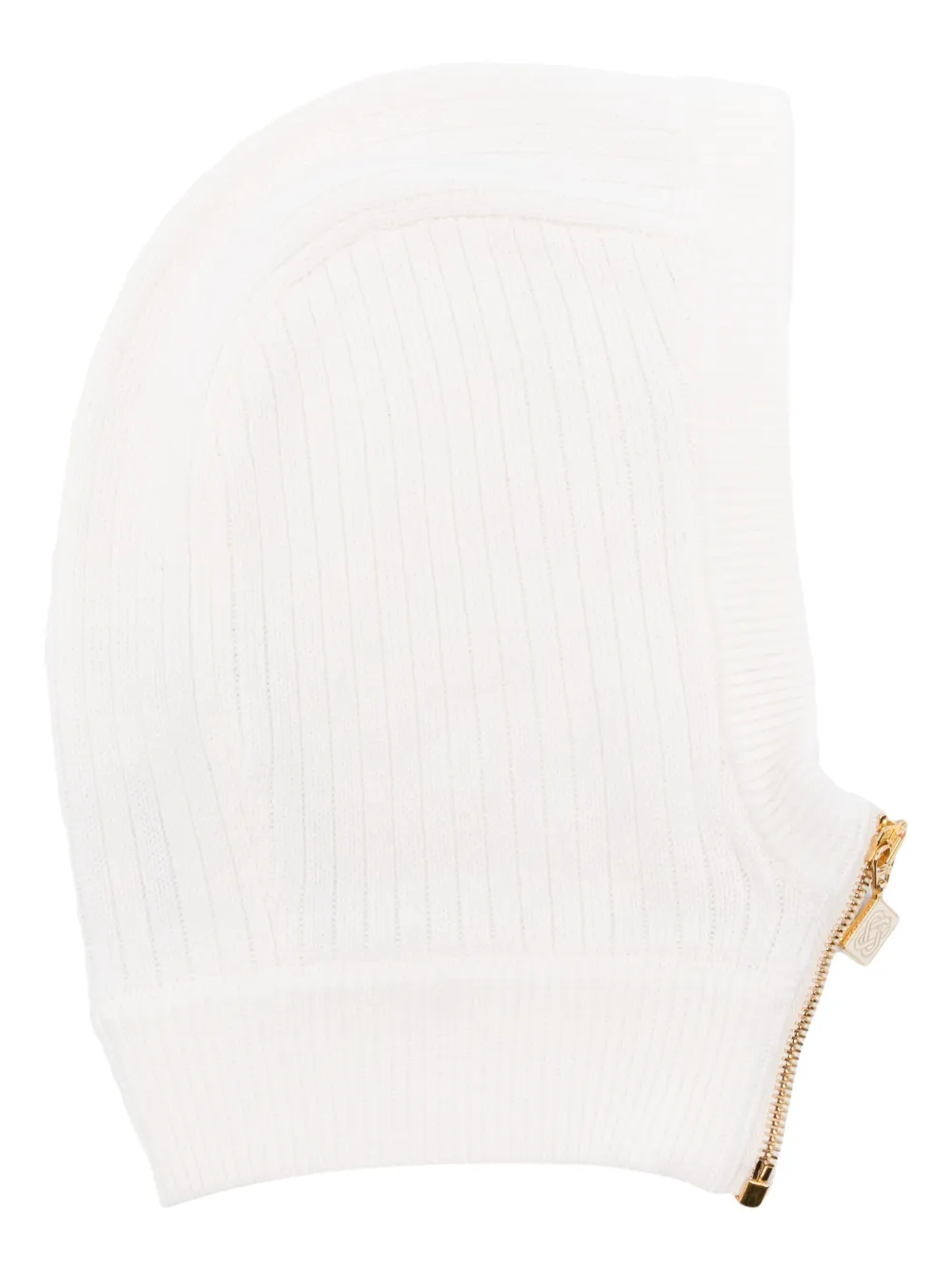 Casablanca Ribbed Wool Balaclava In White