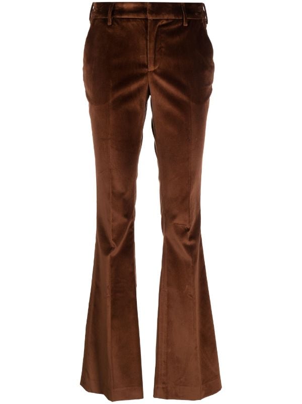 PT Torino pressed-crease Velvet Flared Trousers - Farfetch