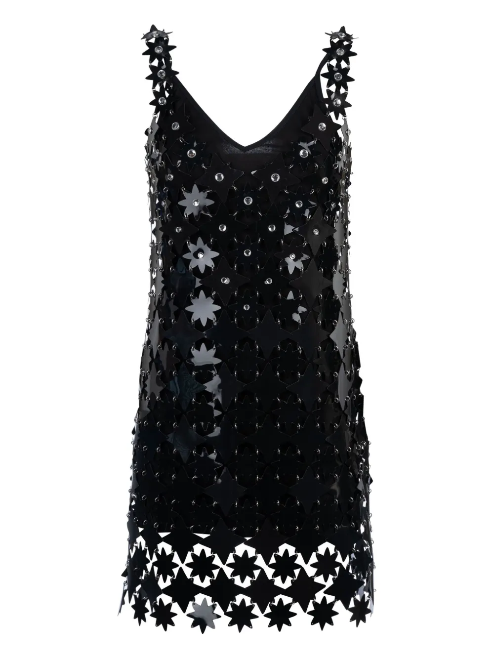Rabanne star-embellished mini dress - ブラック Rabanne star-embellished mini dress - ブラック
