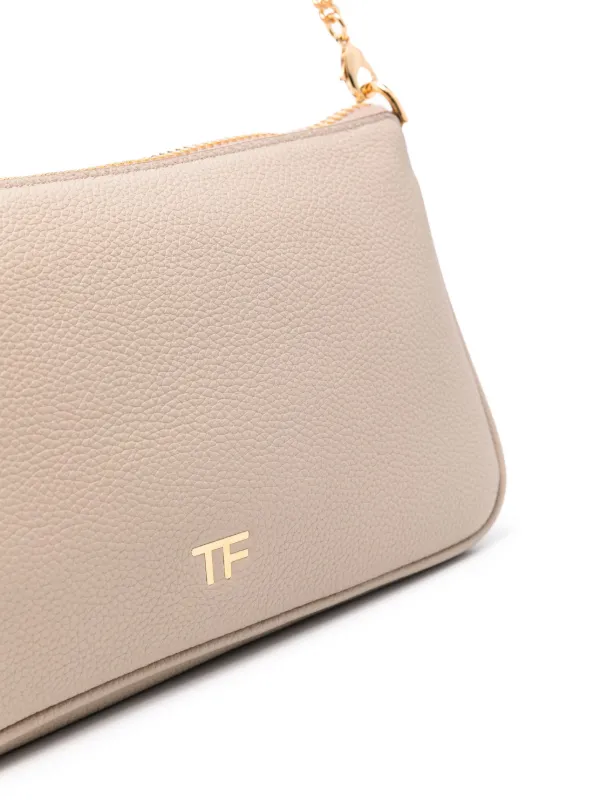 TOM FORD logo print Leather Shoulder Bag Farfetch