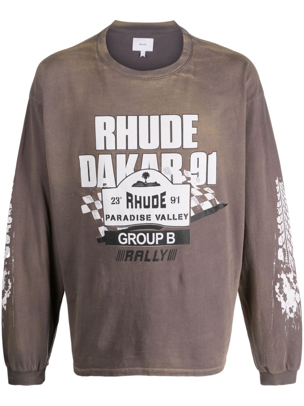 Rhude Dakar 91 cotton sweatshirt Grijs