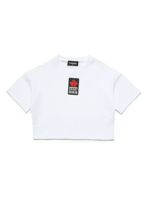 DSQUARED2 KIDS t-shirt crop à logo imprimé