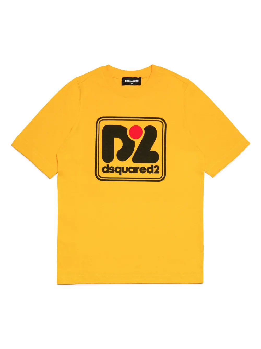 Dsquared2 Kids' Logo-print Short-sleeve T-shirt In Yellow