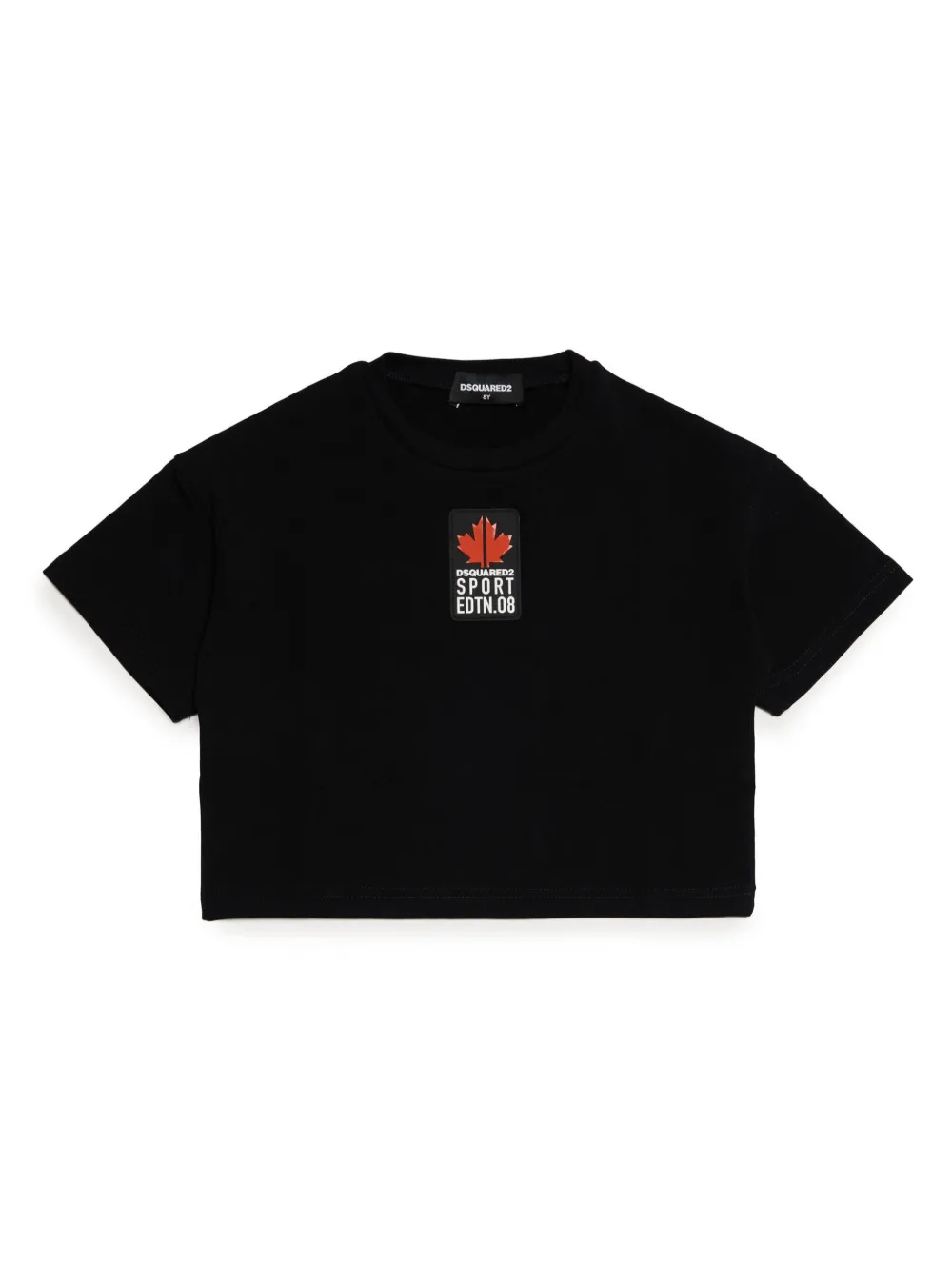 Dsquared2 Kids' Logo-patch Short-sleeve T-shirt In Black