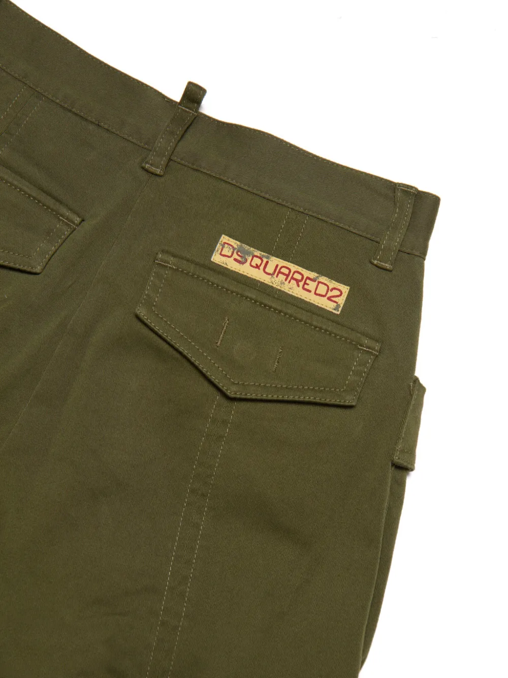 Shop Dsquared2 Logo-patch Cotton Trousers In Green