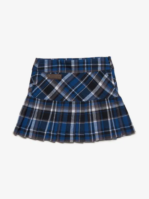 DSQUARED2 KIDS Saia xadrez com pregas 