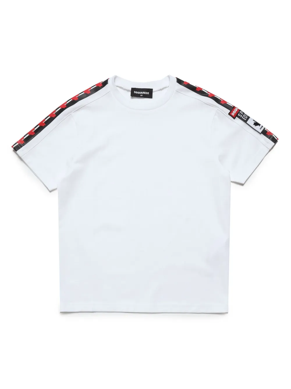 Dsquared2 Kids' Logo-tape Cotton T-shirt In White