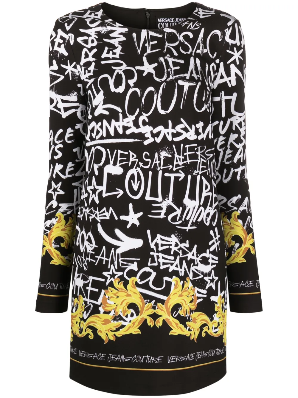 Versace Jeans Couture Mini-jurk met graffitiprint Zwart