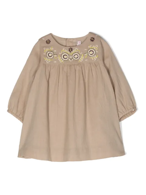 Bonpoint embroidered-detail long-sleeved dress