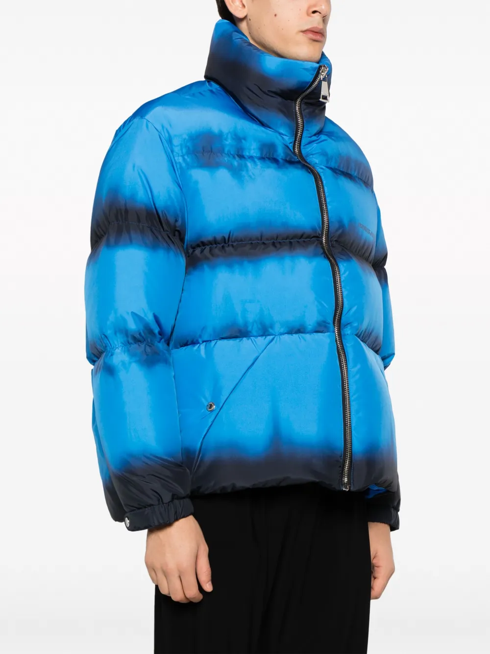 Shop Khrisjoy Faded-effect Padded Jacket In Blue