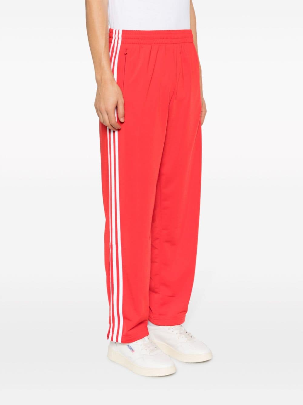 Shop Adidas Originals 3-stripes Straight-leg Trousers In Red