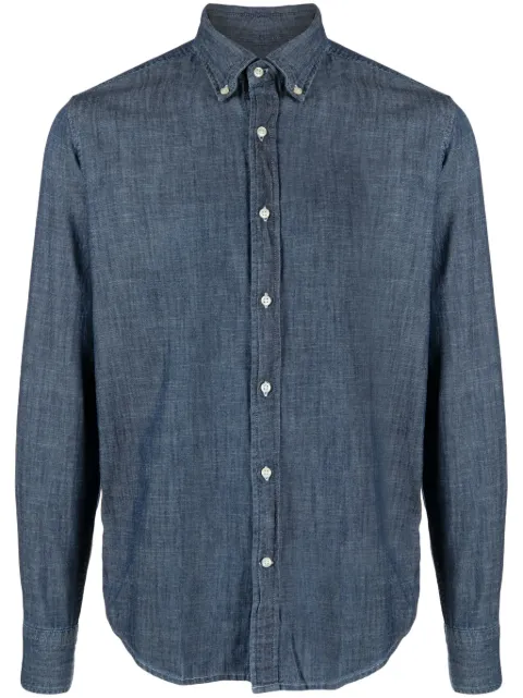 Deperlu button-down collar cotton shirt 