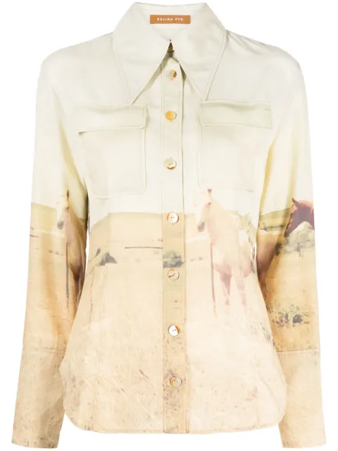 Rejina Pyo Camille horse-print shirt