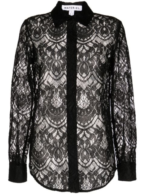 Materiel lace-detail long sleeve shirt