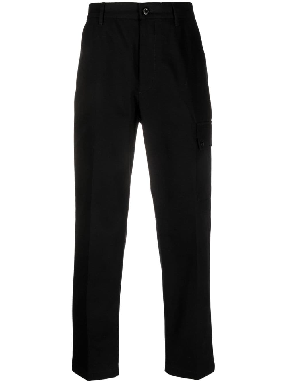C.p. Company Logo-patch Straight-leg Trousers In Black