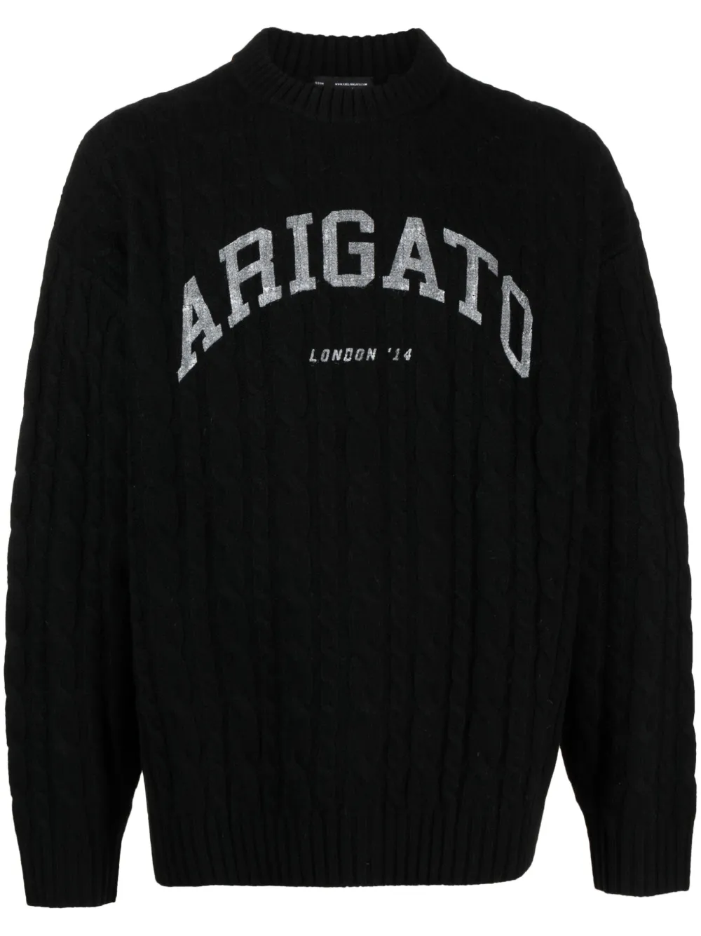 Axel Arigato 'prime' Black Crewneck Sweater With Maxi Logo Lettering On The Front In Schwarz