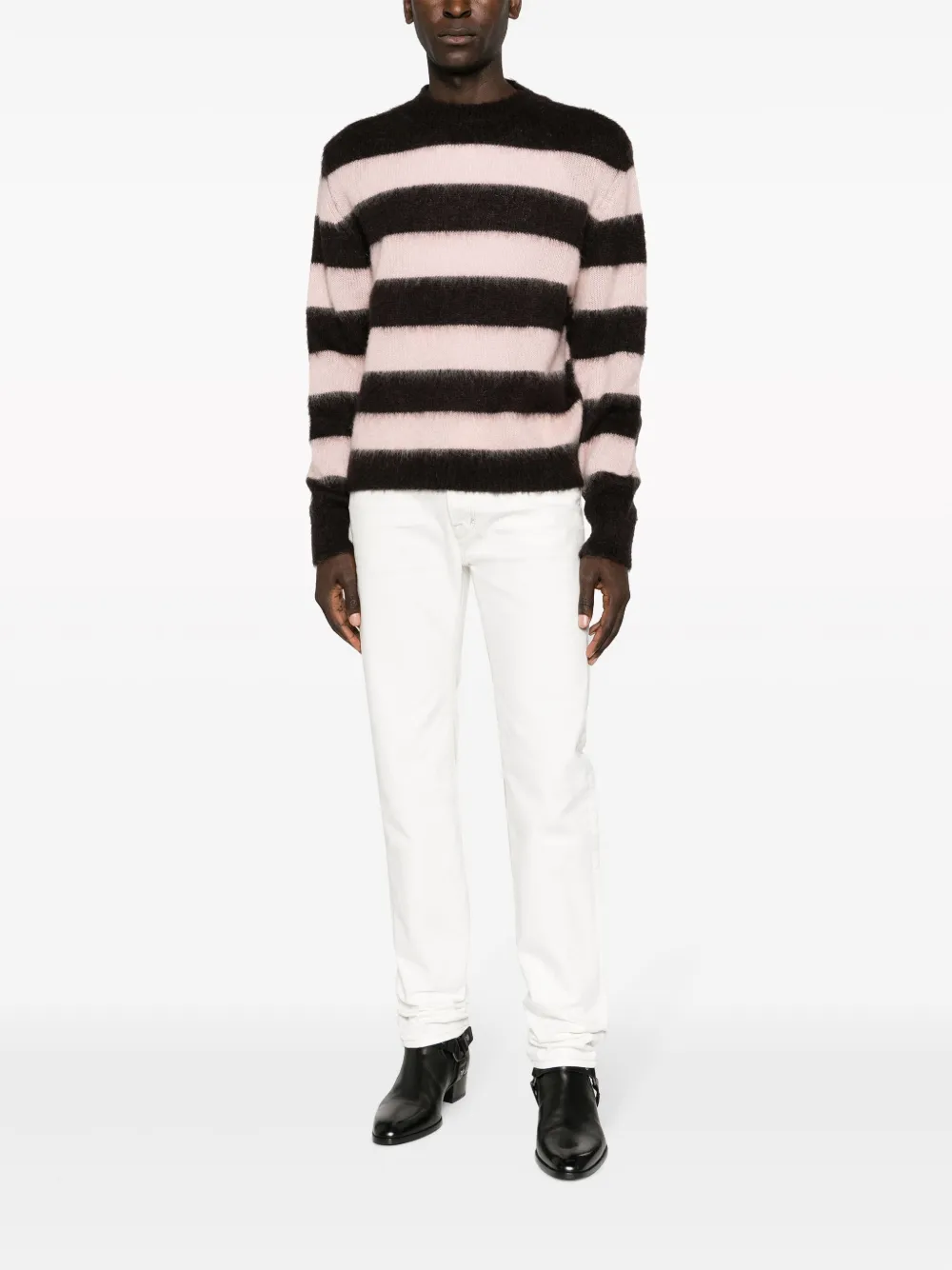 Salvatore Santoro striped knitted jumper - Bruin