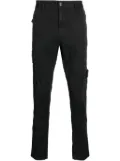 Stone Island Compass-motif cotton tapered trousers - Black