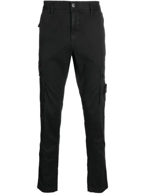 Stone Island Compass-motif cotton tapered trousers 