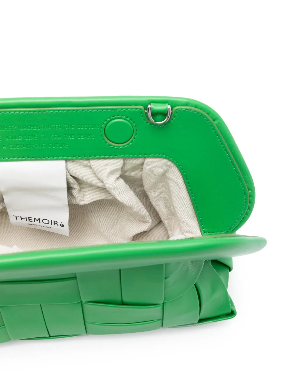 Themoirè Bios geweven clutch Groen