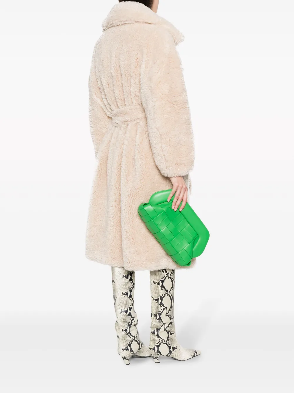 Themoirè Bios geweven clutch Groen
