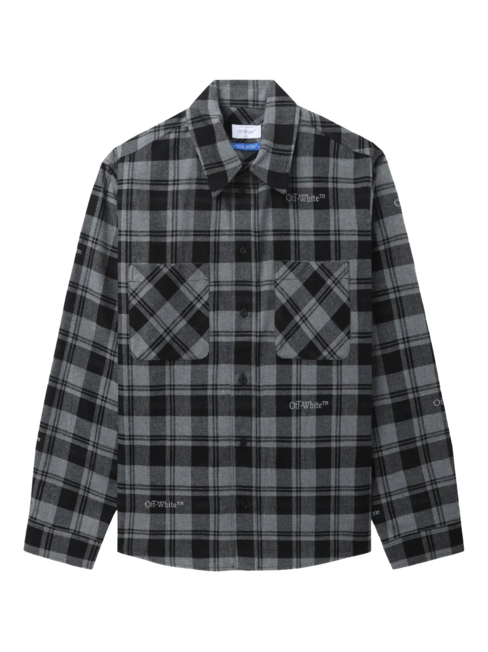 Off-White チェック シャツ - グレー Off-White チェック シャツ - グレー