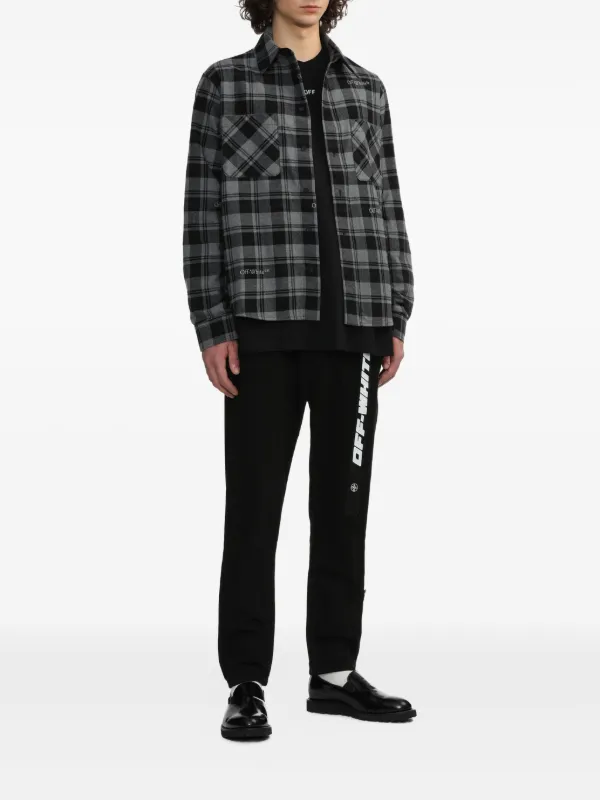 off-white チェックシャツ　アウター Off-White チェック シャツ | グレー | FARFETCH JP