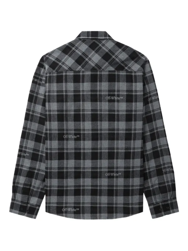 Off-White チェック シャツ | グレー | FARFETCH JP