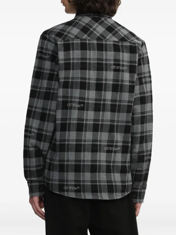 Off-White チェック シャツ | グレー | FARFETCH JP