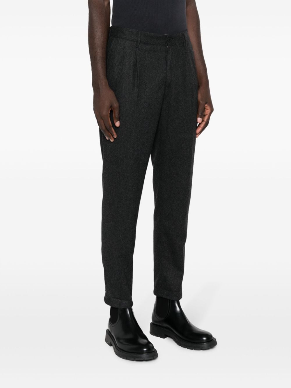 Shop Incotex Mid-rise Tailored Trousers In Grey