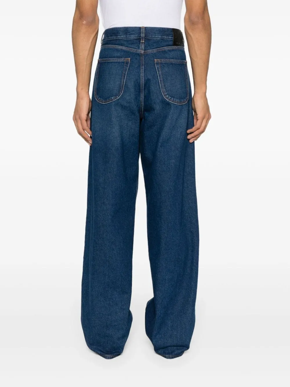 Off-White Katoenen jeans met logopatch Blauw