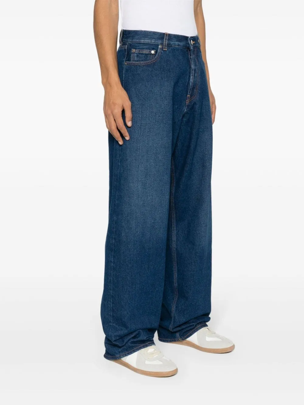 Off-White Katoenen jeans met logopatch Blauw