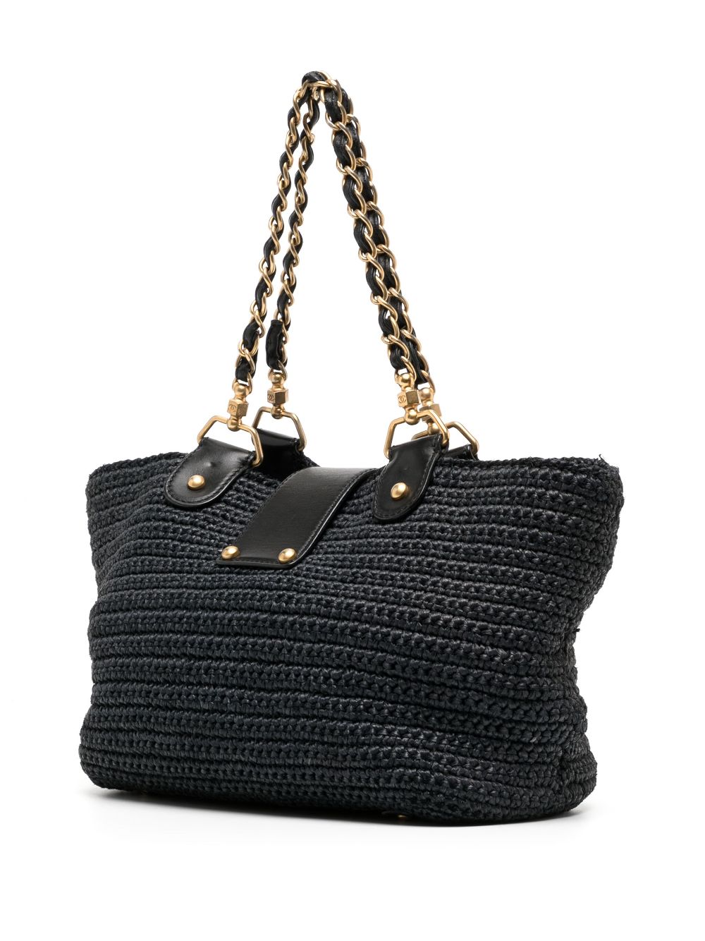 Affordable HOT SALE CHANEL 2005-2006 chain-strap raffia handbag Women