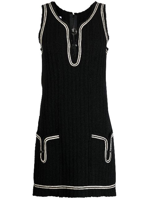 CHANEL 2007 logo-buttons knit dress Women