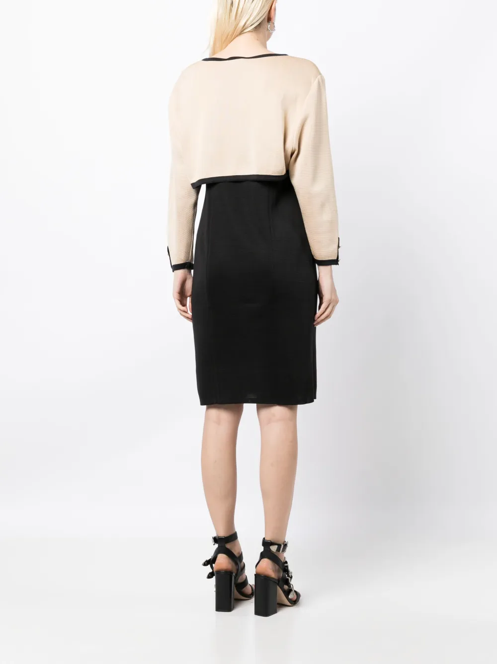 Pre-owned Chanel 1990s Logo-buttons Cropped Cardigan In Neutrals