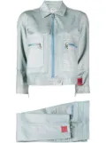 CHANEL Pre-Owned 2002 coated denim co-ord set - Blue