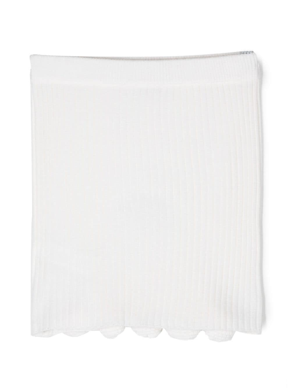 Shop Miss Blumarine Appliqué-detail Ribbed-knit Skirt In White