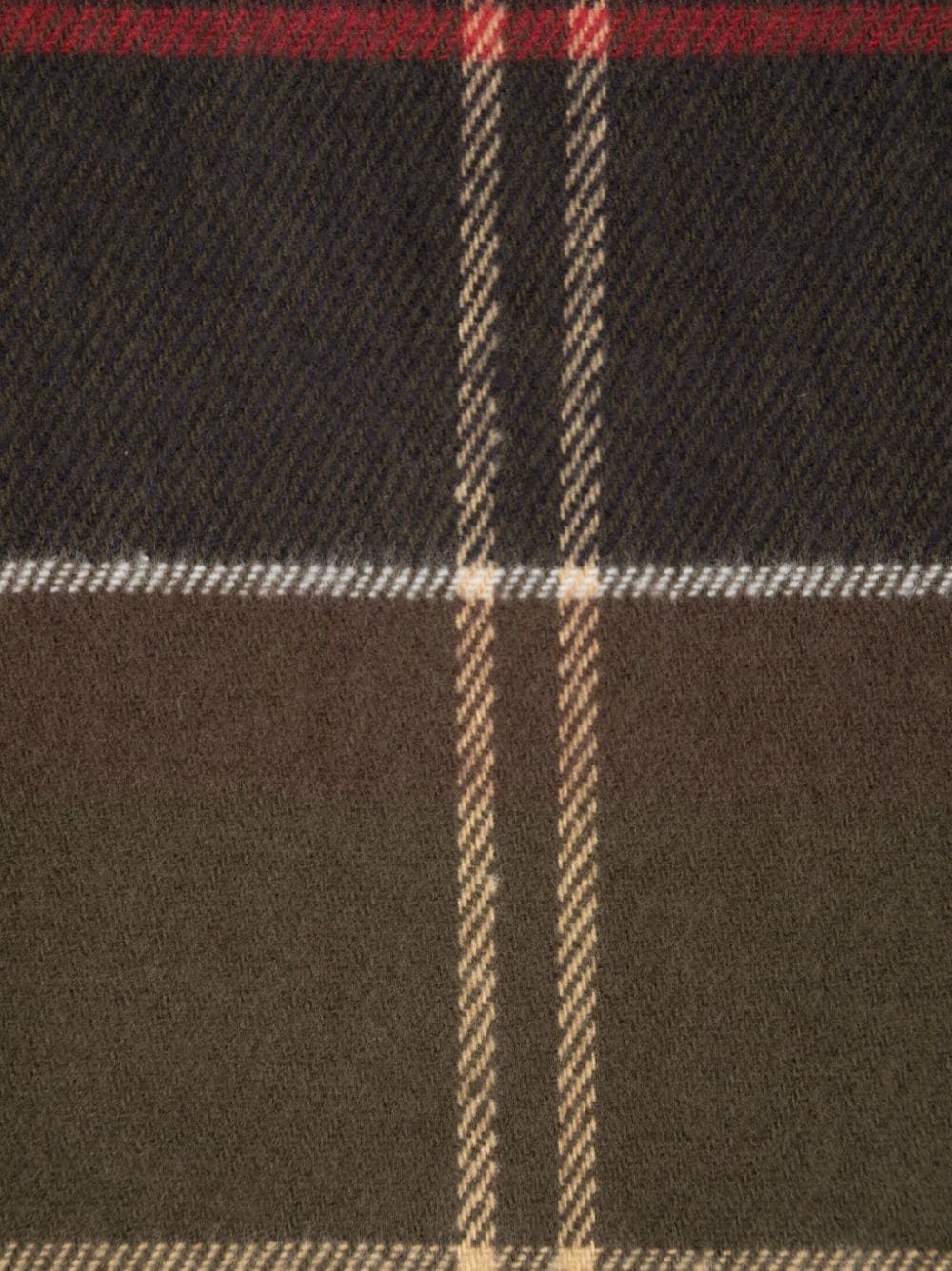 Barbour check-pattern fringe-detailing scarf - Groen
